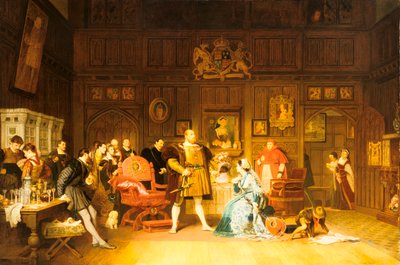 Henri VIII et Anne Boleyn observés par la reine Catherine, 1870 - Marcus Stone