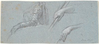 Deux études de mains et étude de torse féminin avec bras tendu - Marcus Tuscher