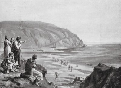 Arrivée des fondateurs de la Phénicie (litho) - Margaret (after) Dovaston
