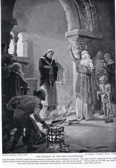 Le jugement des neuf socs de charrue, illustration tirée de "Hutchinson