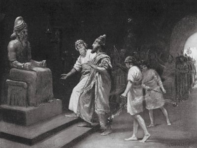 Tukulti-Ninib I dans le temple de Marduk (litho) - Margaret (after) Dovaston