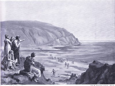 Arrivée des fondateurs de la Phénicie (litho) - Margaret Dovaston