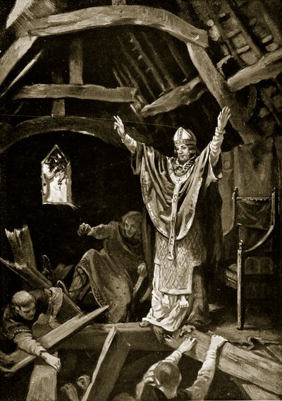 Effondrement du sol à Calne, 978, illustration tirée de "Hutchinson