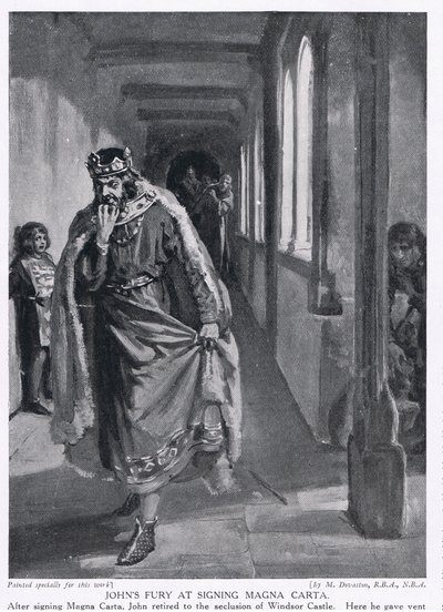 La fureur de Jean à la signature de la Magna Carta AD1215 - Margaret Dovaston