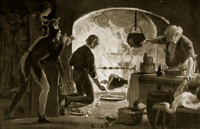Lambert Simnel dans la cuisine, illustration tirée de "Hutchinson