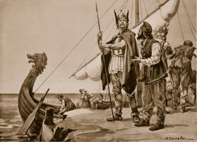 Départ de Rurik pour le pays des Slaves, 862 (lithographie) - Margaret Dovaston