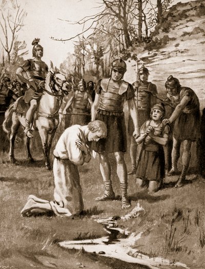 Le martyre de saint Alban, vers 303, illustration tirée de "Hutchinson