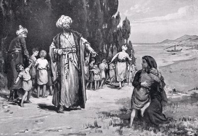 Hommage des enfants aux Turcs, illustration tirée de "Hutchinson