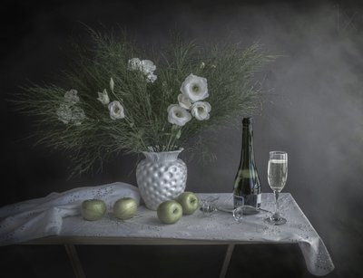 Fleurs et champagne - Margareth Perfoncio