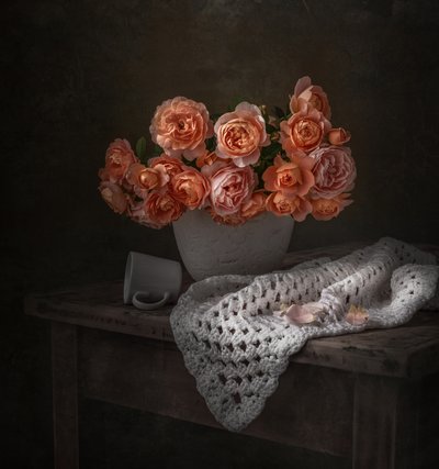 Bouquet de roses pêche - Margareth Perfoncio