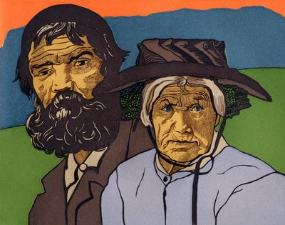 Couple de vieux paysans du Valais (Suisse) - Marguerite Burnat Provins