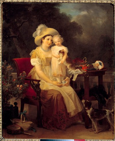 Femme assise tenant une fille sur ses genoux - Marguerite Gerard