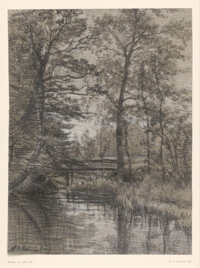 Étang dans la forêt - Maria Bilders van Bosse (signed by artist)