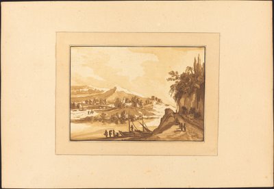 Paysage avec bateaux de pêche - Maria Catharina Prestel after Franz Edmund Weirotter