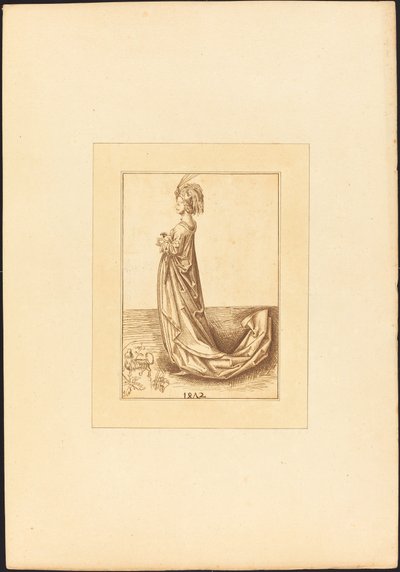 Une dame en longue robe - Maria Catharina Prestel after Martin Schongauer