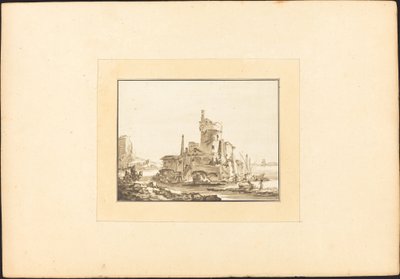 Paysage avec une tour ronde - Maria Catharina Prestel after Thomas Wyck