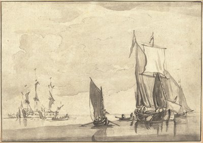 Paysage marin - Maria Catharina Prestel after Willem van de Velde the Younger