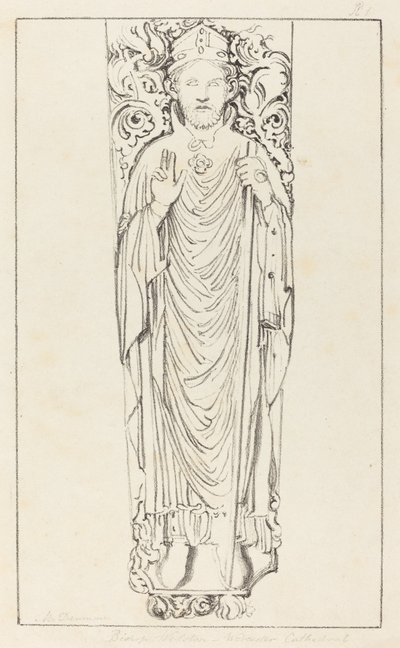 Évêque Wulstan, dans la cathédrale de Worcester - Maria Denman after John Flaxman