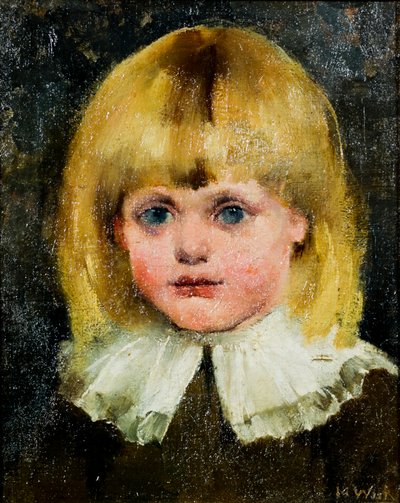 Tête de jeune fille (Hilja Tukiainen) ; peinture - Maria Wiik