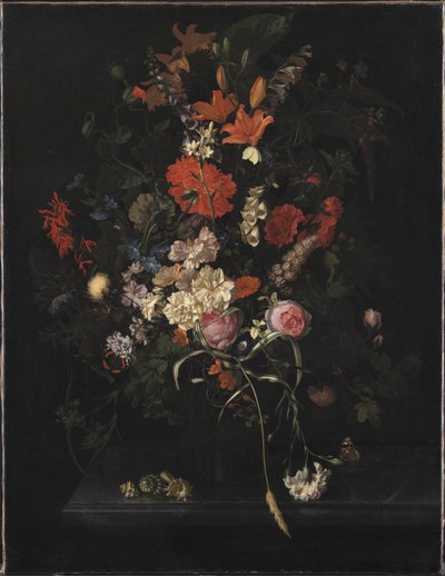 Bouquet de fleurs dans un vase en verre - Maria van Oosterwijck