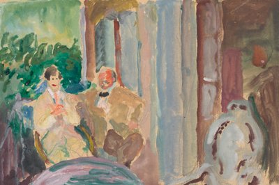 Sacharoff et Jawlensky sur le balcon à Saint-Prex au lac Léman - Marianne von Werefkin
