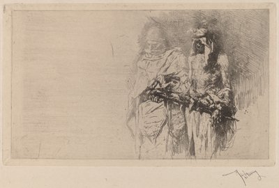 Croquis (Deux Figures Arabes) - Marià Fortuny