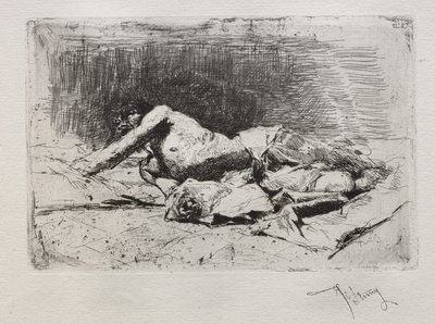 Homme se roulant par terre - Mariano José María Bernardo Fortuny y Carbó