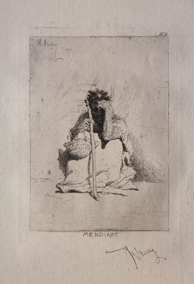 Mendiant accroupi - Mariano Fortuny y Carbó