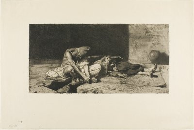 Un Arabe veille sur le corps de son ami - Mariano Fortuny y Marsal