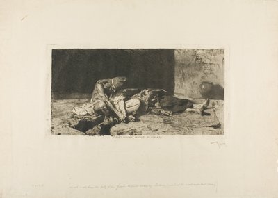 Un Arabe veille sur le corps de son ami - Mariano Fortuny y Marsal