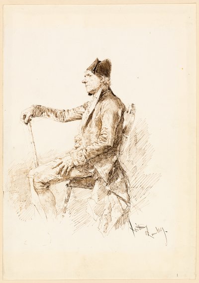 Homme assis de profil - Mariano Fortuny y Marsal