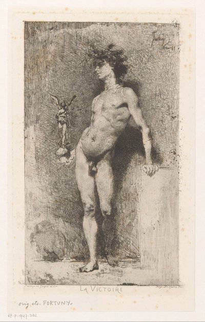 Homme nu avec Nikè - Mariano José María Bernardo Fortuny y Carbó