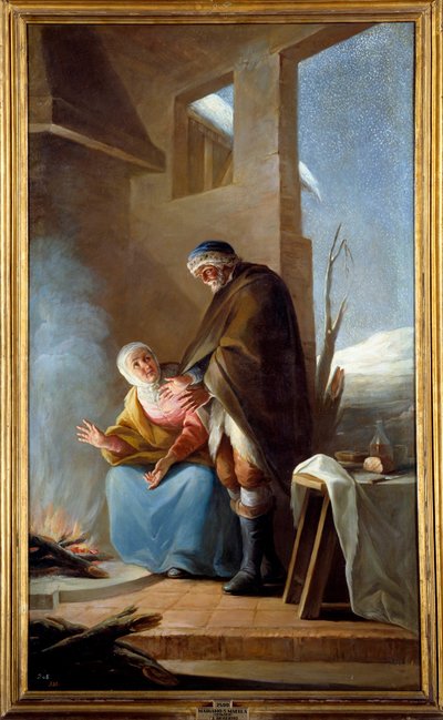 Hiver. Peinture de Mariano Maella (1739 - 1819) - Mariano Salvador de Maella