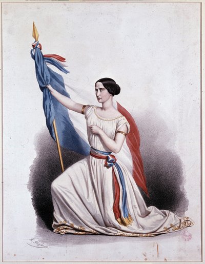 La Marseillaise déclassifiée par Rachel à la Comédie Française - lithographie par Alophe - Marie Alexandre Alophe