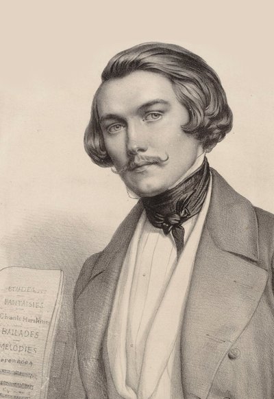 Portrait du pianiste et compositeur Alfred Quidant 1815-1893, vers 1840 - Marie Alexandre Menut Alophe