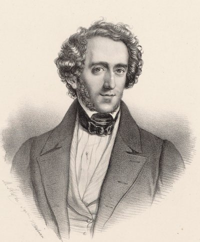 Portrait du pianiste et compositeur Felix Mendelssohn Bartholdy 1809-1847 - Marie Alexandre Menut Alophe