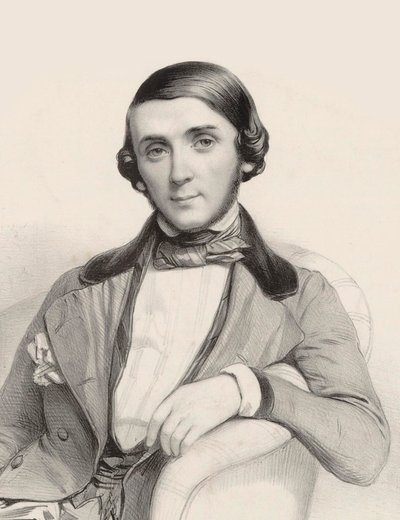 Portrait du pianiste et compositeur Jean-Henri Ravina 1818-1906, vers 1845 - Marie Alexandre Menut Alophe
