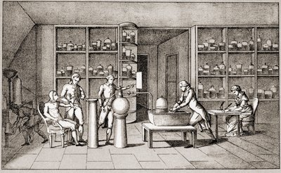 Antoine Laurent de Lavoisier (1743-1794), chimiste français menant une expérience sur la respiration de l