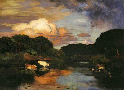 Le gué, vers 1910 - Marie Auguste Emile Rene Menard