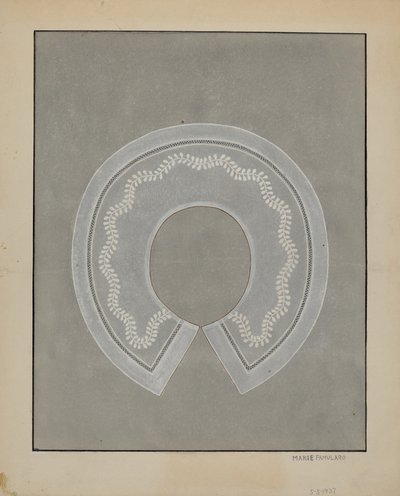 Col en lin brodé, vers 1936 - Marie Famularo