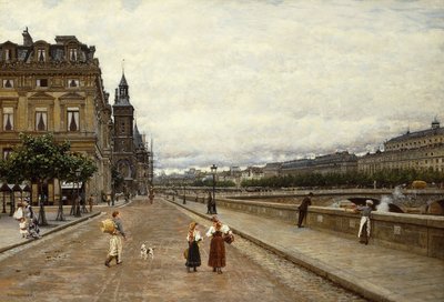 Tôt le matin le long de la Seine - Marie Francois Firmin Girard