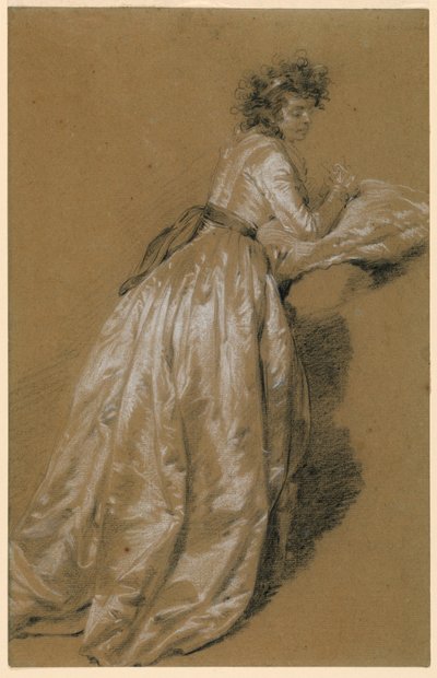 Femme debout en robe blanche - Marie Françoise Constance Mayer