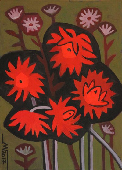 Fleurs abstraites rouges - Marina Gorkaeva