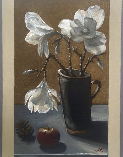 Nature morte rustique au magnolia - Marina Kozyr