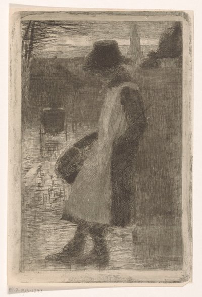 Fille dans la rue - Marinus van der Maarel