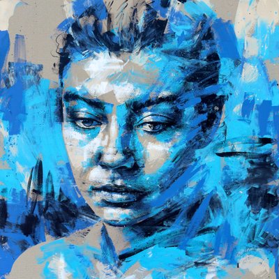 She Carries The Sea, 2025 (acrylique et huile sur toile inversée) - Mario Henrique
