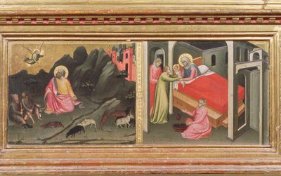 Madone et Enfant avec des Saints, détail de la prédelle représentant l