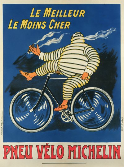 Affiche publicitaire pour les pneus Michelin, imprimée par Chaix, Paris - Marius (1867 1946) Rossillon