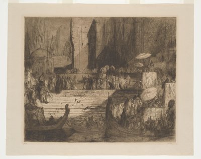 Un enterrement au Gange - Marius Bauer (signed by artist)