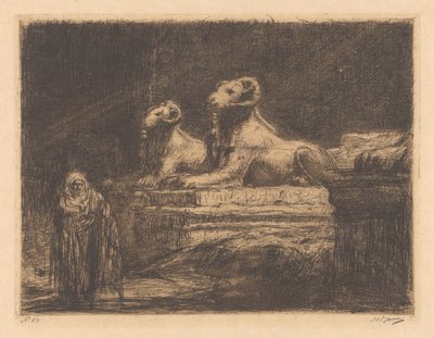 Gardiens de temple égyptien - Marius Bauer (signed by artist)